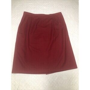 VTG.  Sag Harbor Red Wool Lined Skirt Size 18 Woolmark Career Modest Church Knee